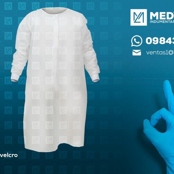 Mandil manga larga con velcro y puño